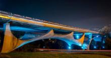Foto notturna del Ponte Musmeci 