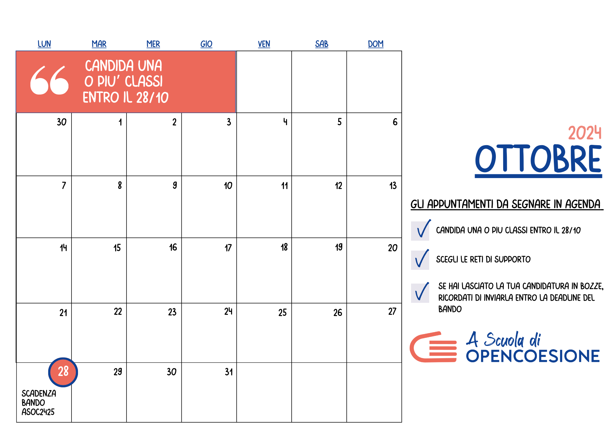 mese calendario ottobre