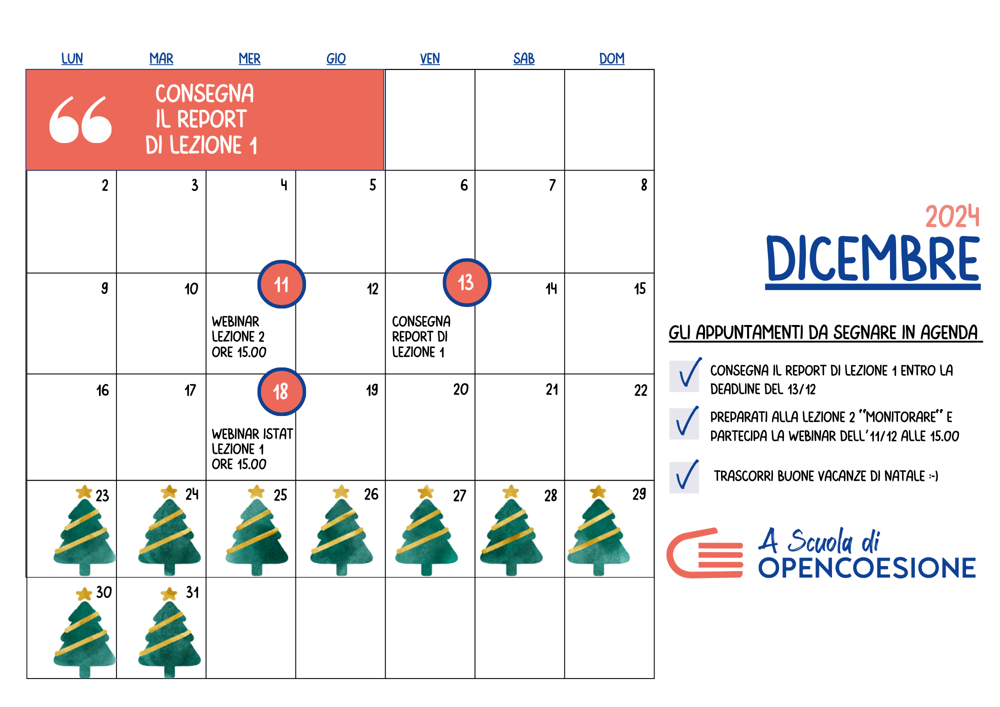 mese calendario dicembre