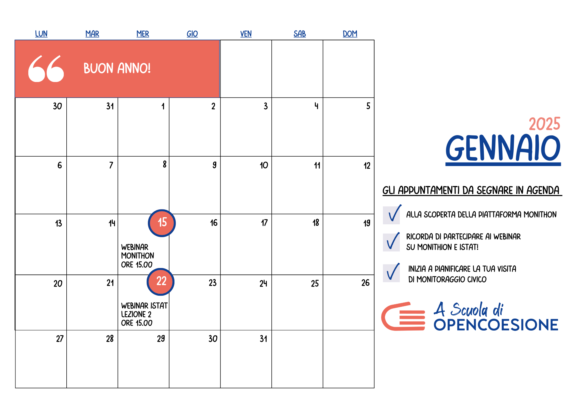 mese calendario gennaio