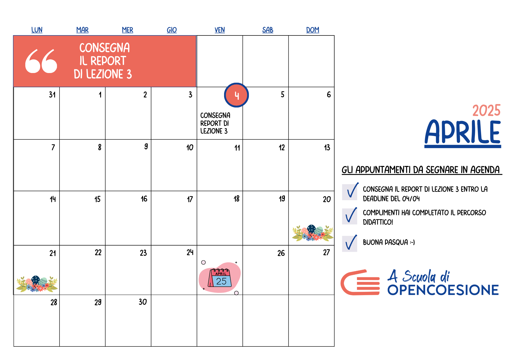 mese calendario aprile