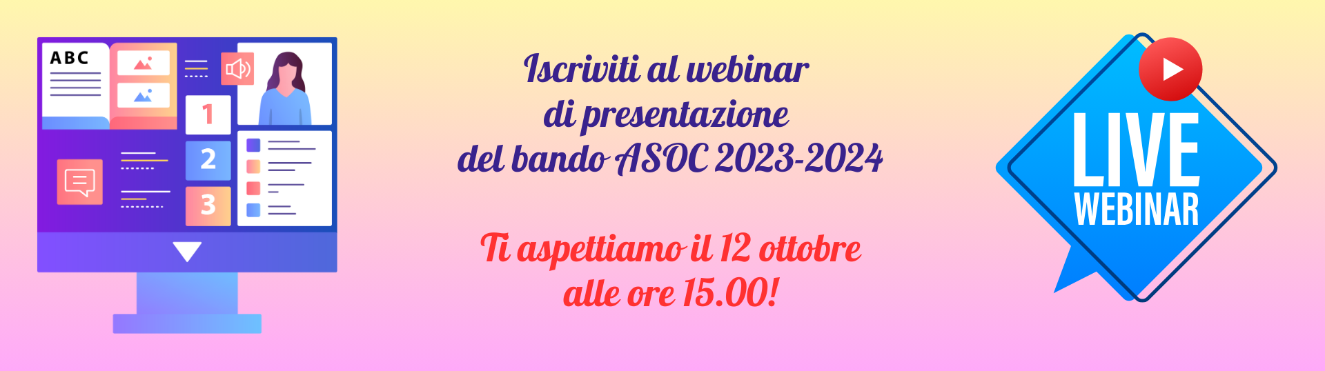 webinar di presentazione di ASOC2324 martedì 12 ottobre alle 15