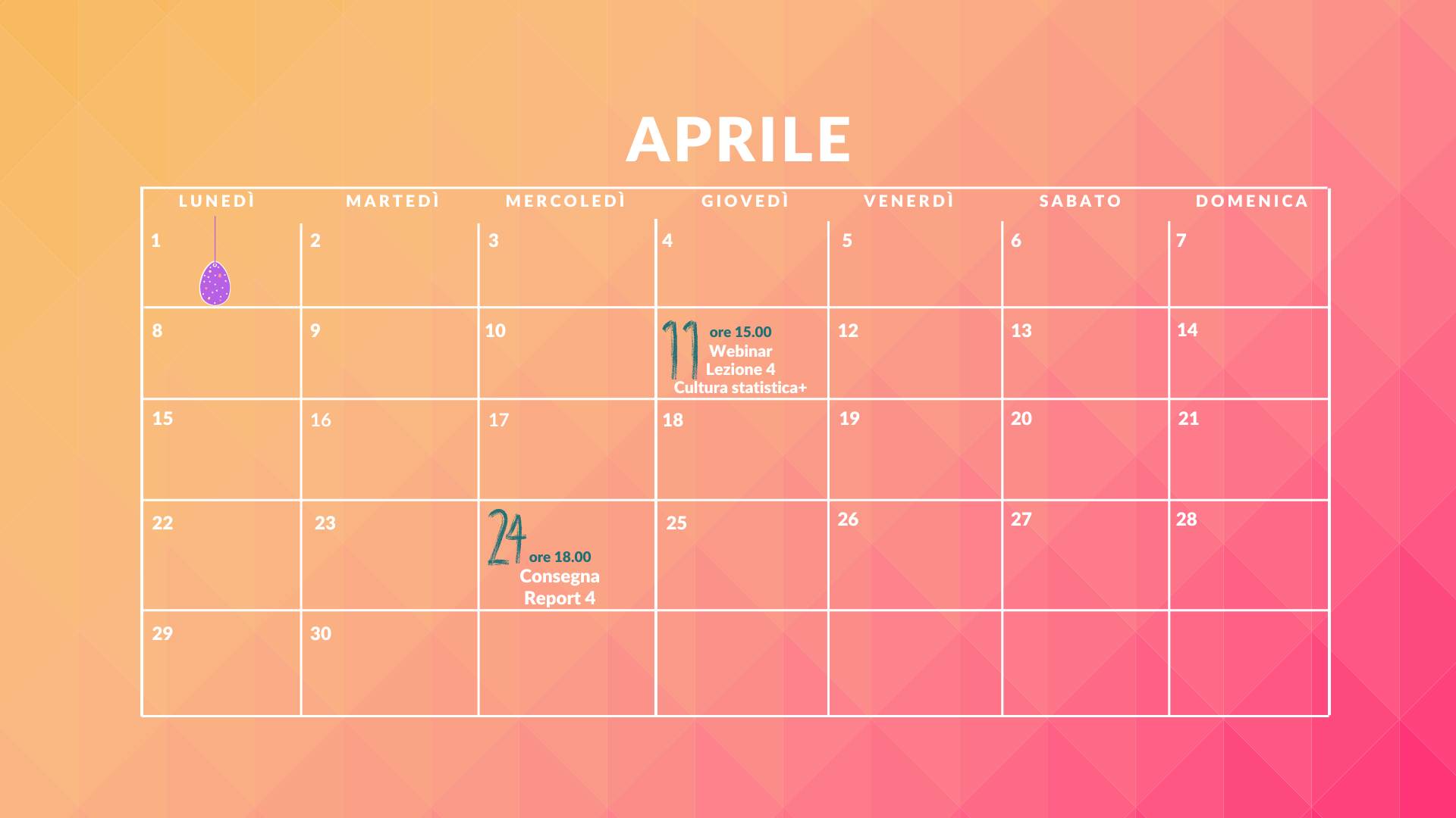 mese calendario aprile