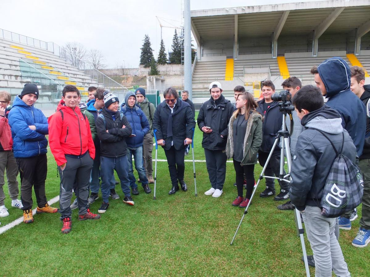 Il Team Open Stadium Acquasanta durante un sopralluogo