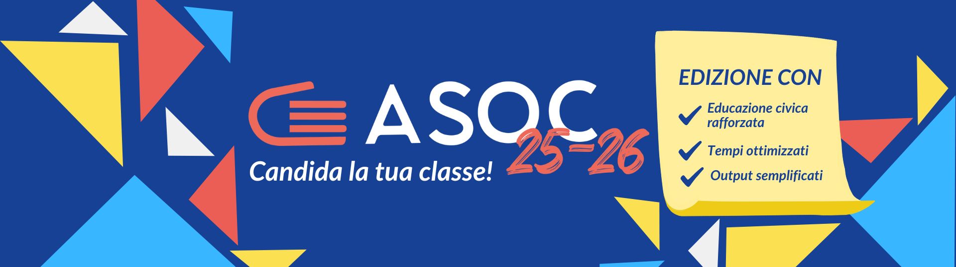 Candida una o più classi entro il 10 novembre!