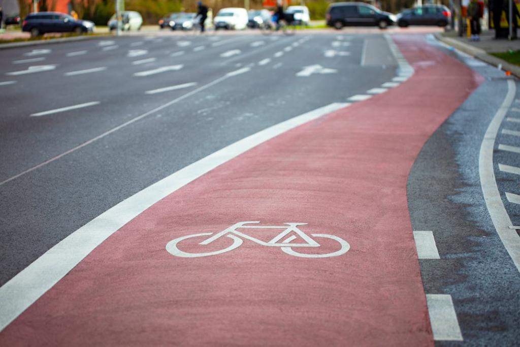 Foto di una pista ciclabile