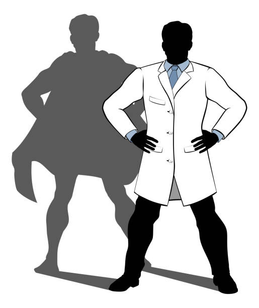 L'immagine ritrae uno scienziato che presenta come ombra un supereroe. 