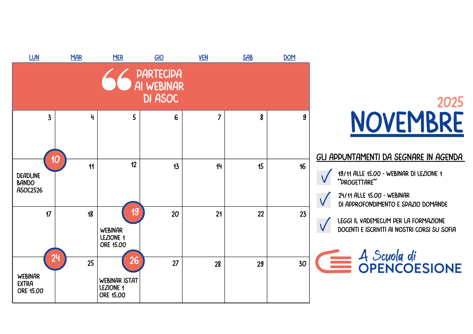 calendario mese novembre