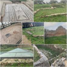 Anfiteatro, Foro e mosaici romani di Larino collage di immagini riguardanti le zone archeologiche di Larino